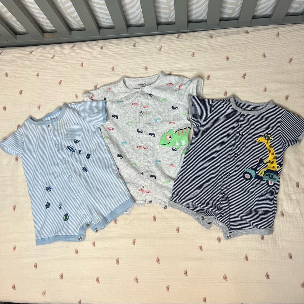 Bundle of 3- Carter's Baby Rompers size 3M